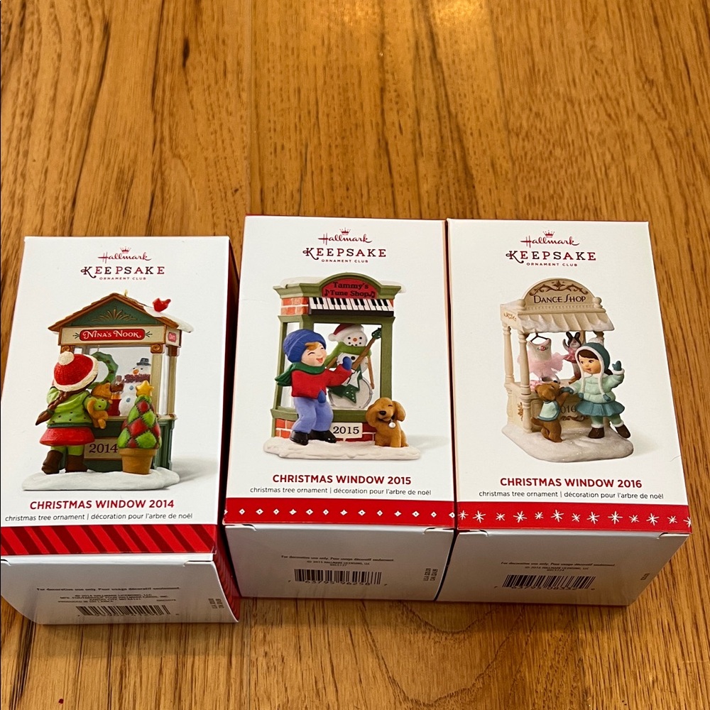 3 Hallmark Christmas Window Ornaments